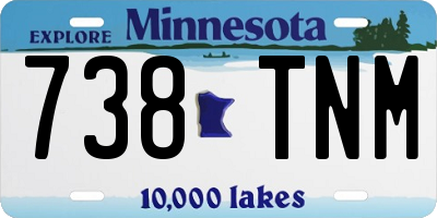 MN license plate 738TNM