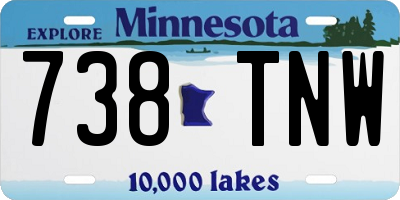 MN license plate 738TNW