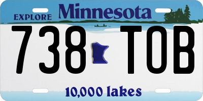 MN license plate 738TOB