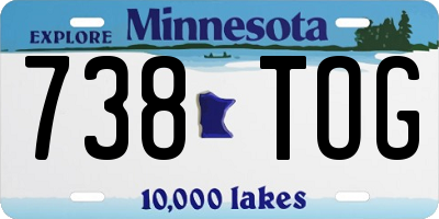 MN license plate 738TOG