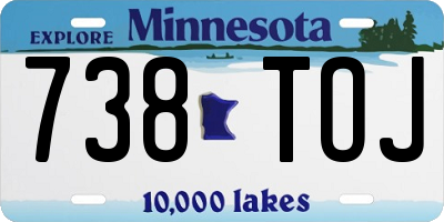 MN license plate 738TOJ