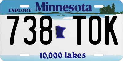 MN license plate 738TOK