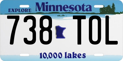 MN license plate 738TOL