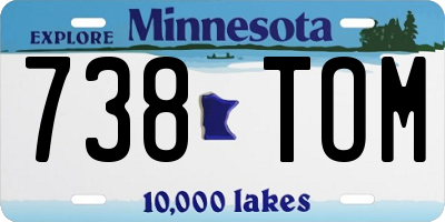 MN license plate 738TOM