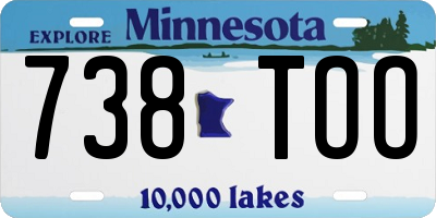 MN license plate 738TOO