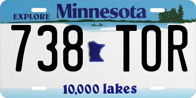 MN license plate 738TOR