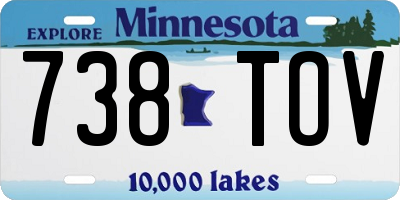 MN license plate 738TOV