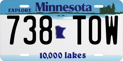 MN license plate 738TOW