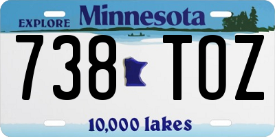 MN license plate 738TOZ
