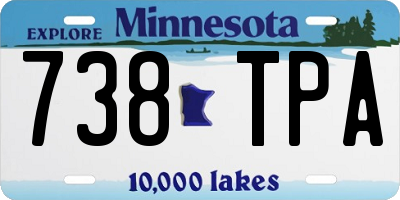 MN license plate 738TPA