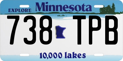 MN license plate 738TPB