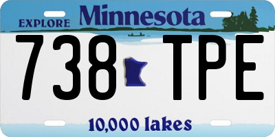 MN license plate 738TPE