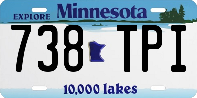 MN license plate 738TPI