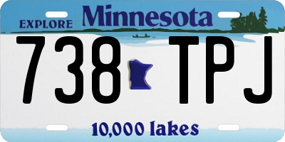 MN license plate 738TPJ