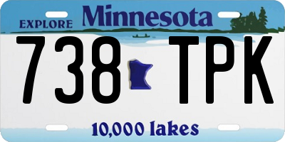 MN license plate 738TPK