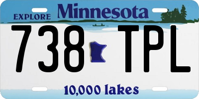 MN license plate 738TPL