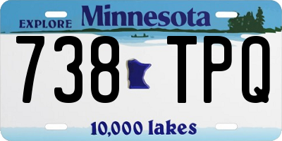 MN license plate 738TPQ