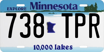 MN license plate 738TPR