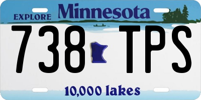 MN license plate 738TPS