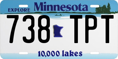 MN license plate 738TPT