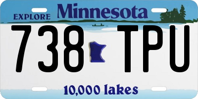 MN license plate 738TPU