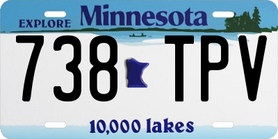 MN license plate 738TPV