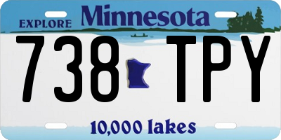 MN license plate 738TPY