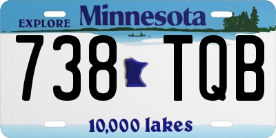 MN license plate 738TQB
