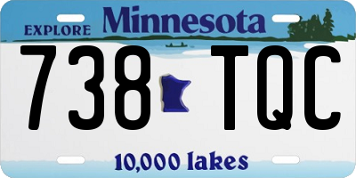 MN license plate 738TQC