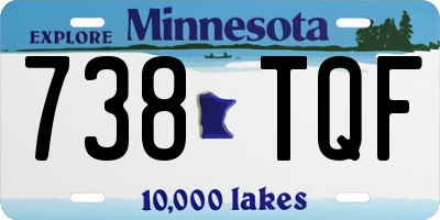 MN license plate 738TQF