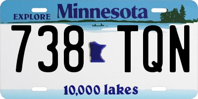 MN license plate 738TQN
