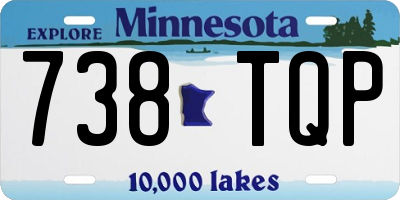 MN license plate 738TQP
