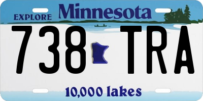 MN license plate 738TRA