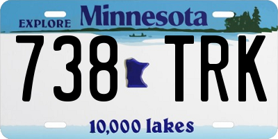 MN license plate 738TRK