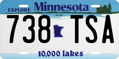 MN license plate 738TSA