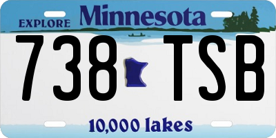 MN license plate 738TSB