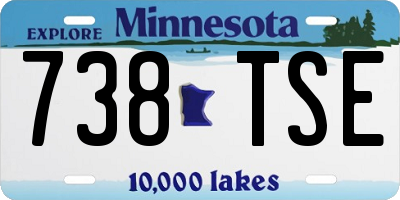 MN license plate 738TSE