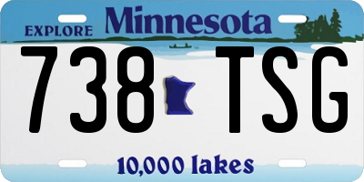 MN license plate 738TSG