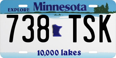 MN license plate 738TSK