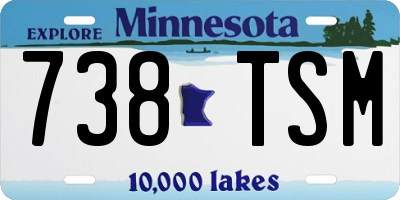 MN license plate 738TSM