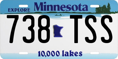 MN license plate 738TSS