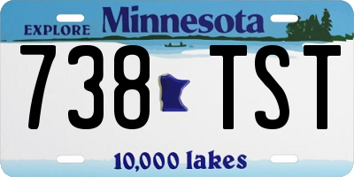 MN license plate 738TST