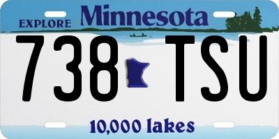 MN license plate 738TSU
