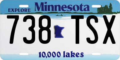 MN license plate 738TSX