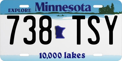 MN license plate 738TSY