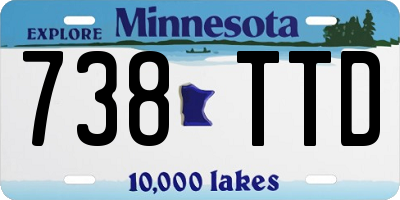 MN license plate 738TTD