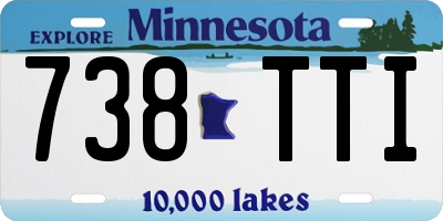 MN license plate 738TTI