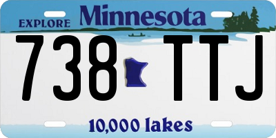 MN license plate 738TTJ