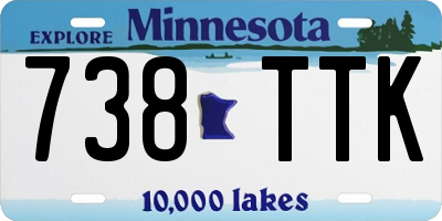 MN license plate 738TTK