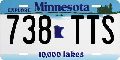 MN license plate 738TTS